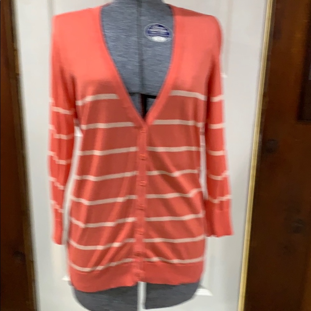 Apricot and cream button up cardigan